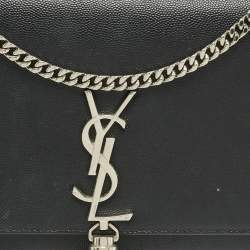 Pre Owned Saint Laurent Black Leather Medium Kate Tassel Shoulder Bag