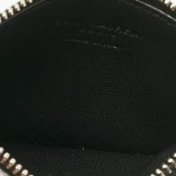 Pre Owned Saint Laurent Black Leather Flamingo 5 Fragments Zip Card Holder