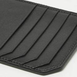 Pre Owned Saint Laurent Black Leather Flamingo 5 Fragments Zip Card Holder