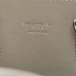 Pre Owned Saint Laurent Grey Croc Embossed Leather Nano Classic Sac De Jour Tote