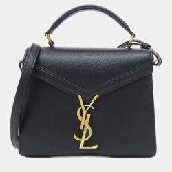 Pre Owned Saint Laurent Cassandra Black Leather Handbag