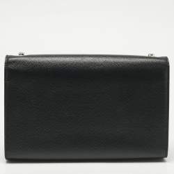 Pre Owned Saint Laurent Black Leather Medium Kate Shoulder Bag
