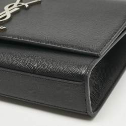 Pre Owned Saint Laurent Black Leather Medium Kate Shoulder Bag