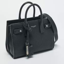 Pre Owned Saint Laurent Black Leather Nano Supple Classic Sac De Jour Tote