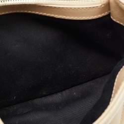 Pre Owned Saint Laurent Beige Matelassé Leather Small Loulou Shoulder Bag