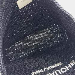 Pre Owned Saint Laurent Paris Rive Gauche Black Raffia Shoulder Bag