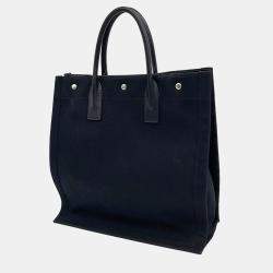 Pre Owned Saint Laurent Paris Black Fabric  Rive Gauche Tote Bag