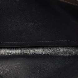 Pre Owned Saint Laurent Olive Green Matelassé Leather Cassandre Wallet on Chain