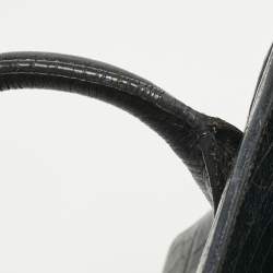 Pre Owned Saint Laurent Black Croc Embossed Leather Baby Classic Sac De Jour Tote