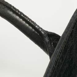 Pre Owned Saint Laurent Black Croc Embossed Leather Baby Classic Sac De Jour Tote