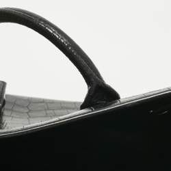 Pre Owned Saint Laurent Black Croc Embossed Leather Baby Classic Sac De Jour Tote