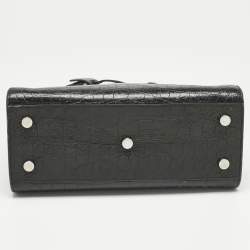 Pre Owned Saint Laurent Black Croc Embossed Leather Baby Classic Sac De Jour Tote