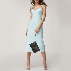 Pre Owned Saint Laurent Black Mix Matelasse Leather Envelope Flap Pouch