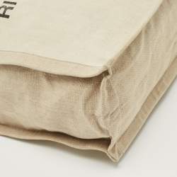 Pre Owned Saint Laurent Beige Canvas and Leather North South Rive Gauche Tote