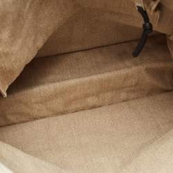 Pre Owned Saint Laurent Beige Canvas and Leather North South Rive Gauche Tote