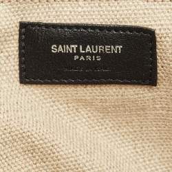 Pre Owned Saint Laurent Beige Canvas and Leather North South Rive Gauche Tote