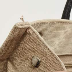 Pre Owned Saint Laurent Beige Canvas and Leather North South Rive Gauche Tote