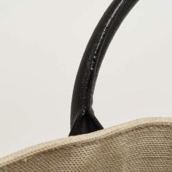 Pre Owned Saint Laurent Beige Canvas and Leather North South Rive Gauche Tote