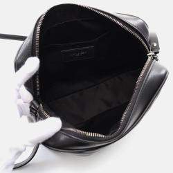 Pre Owned Saint Laurent Lou Monogram Camera Bag Shoulder Leather Black