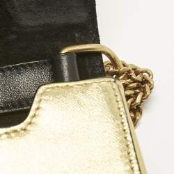Pre Owned Saint Laurent Gold Leather Chrissie Shoulder Bag