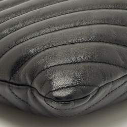 Pre Owned Saint Laurent Black Matelassé Leather New Jolie Wristlet Pouch