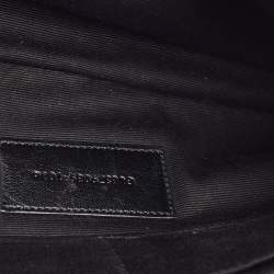 Pre Owned Saint Laurent Black Matelassé Leather New Jolie Wristlet Pouch