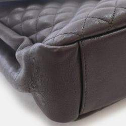 Pre Owned Saint Laurent Large Grey Calfskin Triquilt Envelope Shoulder Bag