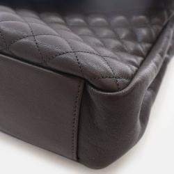 Pre Owned Saint Laurent Large Grey Calfskin Triquilt Envelope Shoulder Bag