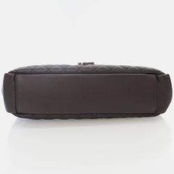 Pre Owned Saint Laurent Large Grey Calfskin Triquilt Envelope Shoulder Bag