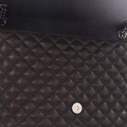 Pre Owned Saint Laurent Large Grey Calfskin Triquilt Envelope Shoulder Bag