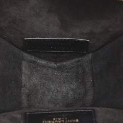 Pre Owned Saint Laurent Paris Black Matelasse Leather Heart Chain Bag