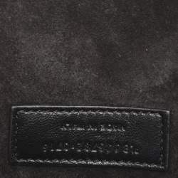 Pre Owned Saint Laurent Paris Black Matelasse Leather Heart Chain Bag