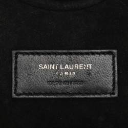 Pre Owned Saint Laurent Paris Black Matelasse Leather Heart Chain Bag