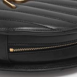 Pre Owned Saint Laurent Paris Black Matelasse Leather Heart Chain Bag