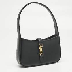 Pre Owned Saint Laurent Black Leather Mini LE 5 À 7 Bag