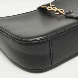 Pre Owned Saint Laurent Black Leather Mini LE 5 À 7 Bag