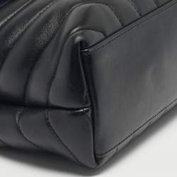 Pre Owned Saint Laurent Black Matelassé Leather Small Loulou Shoulder Bag