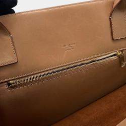 Pre Owned Saint Laurent Paris Cabas Rive Gauche Beige Leather