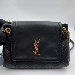 Pre Owned Saint Laurent black Quilted Leather Mini Nolita Shoulder Bag