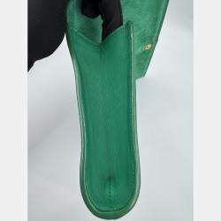 Pre Owned Saint Laurent Green Leather Y-Ligne Clutch