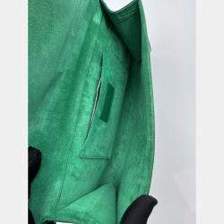 Pre Owned Saint Laurent Green Leather Y-Ligne Clutch