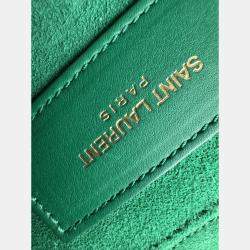 Pre Owned Saint Laurent Green Leather Y-Ligne Clutch