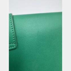 Pre Owned Saint Laurent Green Leather Y-Ligne Clutch