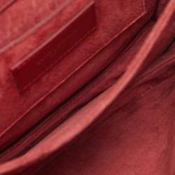 Pre Owned Saint Laurent Red/Black Suede Fetish Crossbody Bag