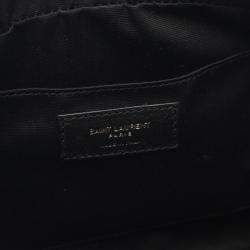 Pre Owned Saint Laurent Lou Monogram Black Leather Camera Shoulder Bag