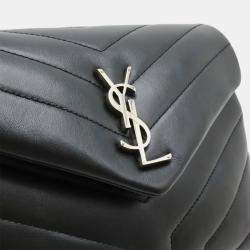 Pre Owned Saint Laurent Lulu Black Quilted Leather Chain Shoulder Bag