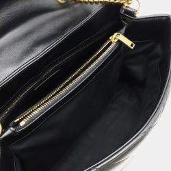 Pre Owned Saint Laurent Lulu Black Quilted Leather Chain Shoulder Bag
