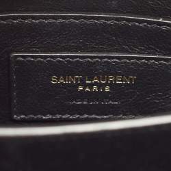 Pre Owned Saint Laurent Off White Leather Mini Cassandra Top Handle Bag