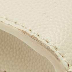 Pre Owned Saint Laurent Off White Leather Mini Cassandra Top Handle Bag