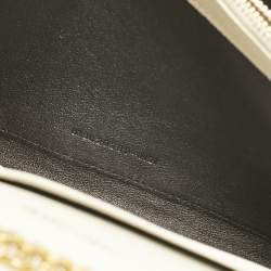 Pre Owned Saint Laurent White Mixed Quilted Leather Envelope Monogram Chain Bag